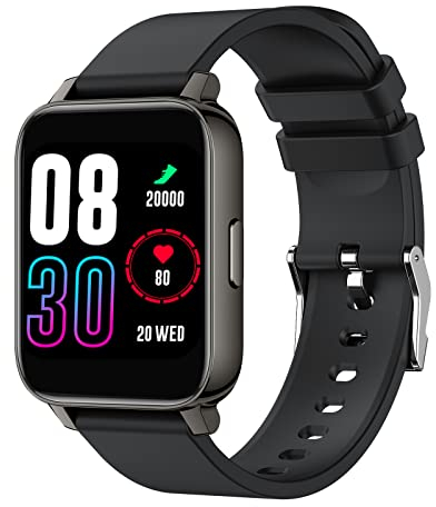 MicLee Damen Herren 1.69 Zoll Touch-Farbdisplay Smartwatch Pulsmesser Schlafmonitor Armband Fitness Tracker Schrittzähler Uhr Sportuhr Kompatibel IOS Android Wasserdicht IP67 Bluetooth Anruf