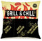 JOTOM Dekokissen Kissenbezug mit 3 Taschen zum selber Befüllen 45x45 cm Kissenhülle tolles Geschenk (Grill Chill)