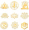 OLYCRAFT 9 Stück Om Mandala Chakra Aufkleber Energieturm Orgonit Aufkleber Yoga Lotus Metall Aufkleber Goldene Aufkleber Selbstklebende Aufkleber Für Scrapbooking Telefon Wasserflasche Dekor - 4x4cm