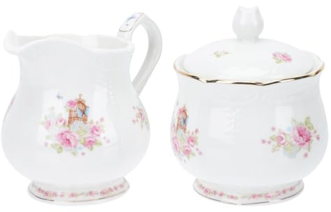Alipis 2pcs Milk Jug Sugar Bowl Set Creamer Pitcher Porcelain Creamer Pitcher Coffee Cream Jug Coffee Espresso Home Supplies Tea Ware Sugar Pot Vintage Ceramics Seasoning Pot Espresso Wdt