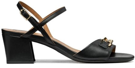 Geox Women's D New Eraklia 50 Heeled Sandal, Nero, 38 EU