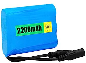 WILLQ DC 12V 2200mAh Rechargeable Li-ion Battery Lithium Battery Pack for LED Light Bar/Robotics/Camera Battery/Street Light Battery/Various 12V Lamps Backup Battery,12V2200mah flat type