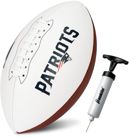 Franklin Sports NFL New England Patriots Autogramm Fußball – Offizielle Größe Weiß Panel Souvenir Fußball für Autogramme + Unterschriften – NFL Team Fan Shop Memorabilia Fußball zum Ausstellen