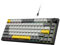 AJAZZ AK820 Wired Mechanical Keyboard,Full-key Hot-Swappable Gasket Mount Gaming keyboard White Light 75% Layout 81 Keys with CNC Knob,PBT Keycaps,Poron Foam-Grey White Yellow