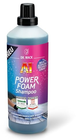 DR. WACK - Shampoo A1 Power Foam da 1 litro – Shampoo per auto per pulizia preliminare e lavaggio a mano – Detergente per schiuma potente e delicato – biodegradabile – per tutti i tipi di vernice