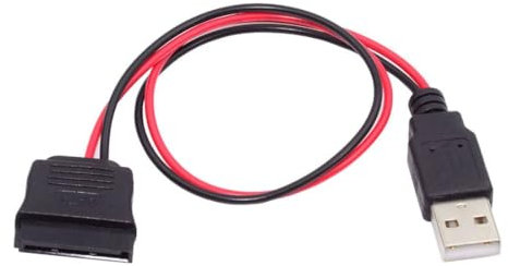 chenyang Câble d'alimentation SATA 15 broches vers USB 2.0 5 V 2 A pour pilote de disque dur SATA HDD SSD 2,5