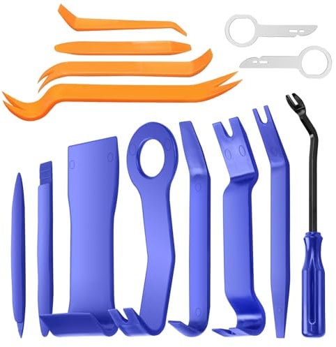 flintronic Auto Trim Removal Tool, 14PCS Car Trim Removal Tools Kit, Car Radio Door Audio Panel Trim Removal Set, Car Plastic Pry Tool for Dashboard, Fastener Rivet, Interior Trim, Molding