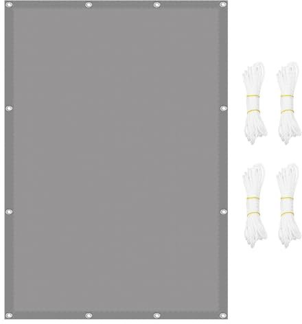 Vela Ombreggiante Rettangolare 4 x 6 m Impermeabile Tenda a Vela Quadrata Protezione Raggi UV Facile da Installare per Esterno Giardino Terrazza, Grigio Chiaro