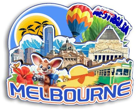 Quwsne Refrigerator Magnet Melbourne Australia Fridge Magnet City Travel Souvenirs Tourist Gifts 3D Classic Landmarks Handmade Crafts Home Decoration -2750