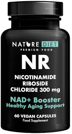 Nature Diet NR, NAD+ Booster, 300 mg Nicotinamid-Ribosid, 60 vegane Kapseln | Unterstützung für gesundes Altern, zelluläre Energie, Das Vitamin der Jugend, Hochdosierte Formel