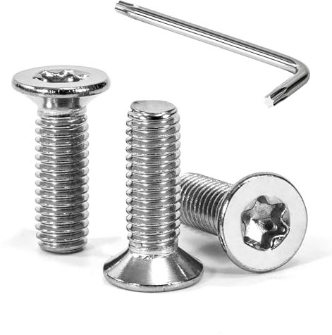 Tunejoy Tornillos de Cabeza Avellanada Torx M5 x 16 mm Tornillo Avellanado Mecánico de Acero Inoxidable A2 V2A con T25 llave Rosca Completa 30 Piezas