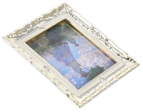 Zerodeko Mini-Fotorahmen-Modell puppenhaus einrichtung Miniaturrahmen kleine Bilderrahmen Mini-Goldrahmen Mini-Malerei Puppenhaus-Dekorationszubehör dekoratives gerahmtes Ölgemälde Plastik