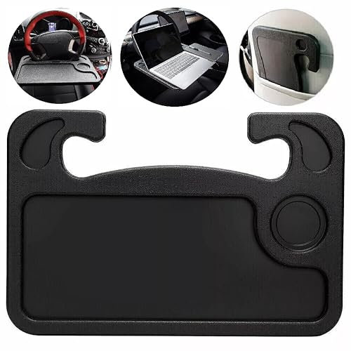 Car Steering Wheel Dining Desk Table – Multi-Purpose Laptop Holder, Car Interior Accessories, Car Desk for Work, Eating, Travel, Mobile Office, Men’s Gadgets, Portable Car Desk, Vehicle Essentials