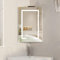 Mepplzian Corner Bathroom Cabinets with Mirror,Battery Operated Led Bathroom Mirror Cabinets with Lights,3-Color Illuminated Corner Mirrored Cabinet Wall Mounted,Space Saving,40x60