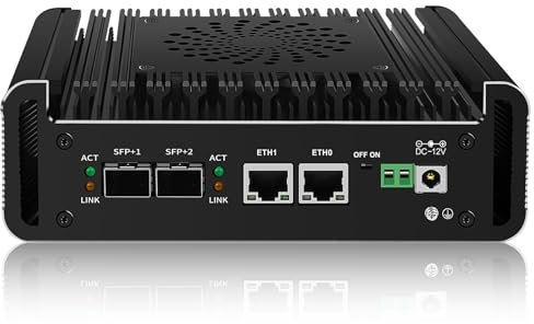 HAICOTECH Mini PC N100 Dual 10GbE SFP+ Firewall Hardware 2 x i226-V 2.5G LAN Soft Router Computer NAS Server VPN Router PC AES-NI, 32G DDR5 RAM 1TB SSD