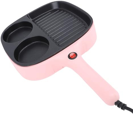 Pan de Parrilla Dividida, Fabricante de Sándwich Desayuno Rosa 900W para Dormitorio (Enchufe de la UE 220V)