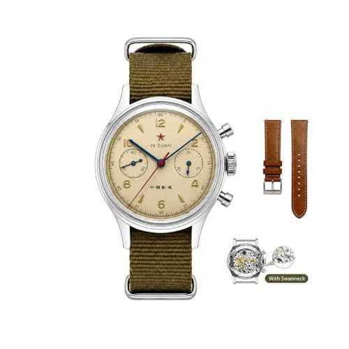 SEAKOSS Reloj de Pulsera Retro 1963 Original Seagull ST1901 Reloj mecánico para Hombre Cuerda Manual Zafiro y Espejo acrílico piloto Reloj de Pulsera
