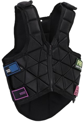 Equestrian Vest, Comfortable Safety Horse Riding Vest Protector Gear Waistcoat Unisex Zipper Closure for Kids Boys Girls