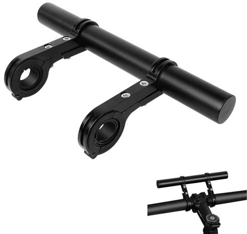 20cm Bike Handlebar Extender, Aluminum Dual Bike Accessories, Universal Bicycle Accessories, Lightweight Durable, For Bike Mounts,Extender Bars, Headlights,Light Lamp,Phone Mount (Black)