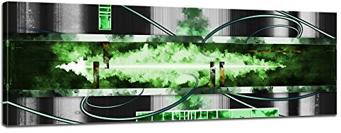 Bilderdepot24 Keilrahmenbild - Abstrakte Kunst Volcan II - grün - Bild auf Leinwand - 160x50cm - Leinwandbilder - Urban & Graphic - Formen - grafisch - digital - modern
