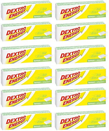 TWELVE PACKS of Dextro Energy Glucose Tablets Lemon 47g
