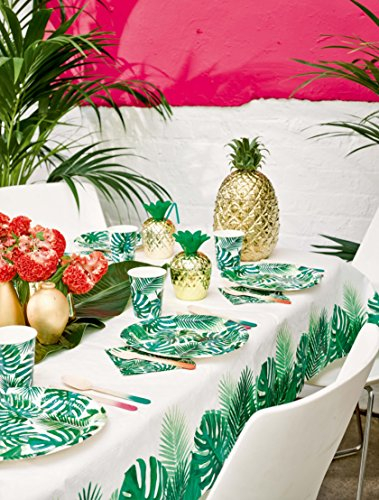 Talking Tables Tropical Tischdecke - Palmblatt-Einweg-Tischdecke für Kinderpartys, Dschungel-, Dinosaurier- oder Hawaii-Themen