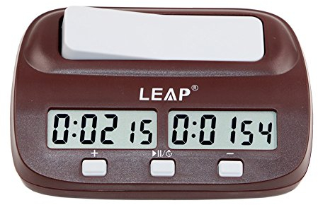 T Tocas Digitale Schachuhr Profi Zeitschaltuhr für Schach und 2 Spieler Brettspiel Mit Bonus (Fischer) Count Up Down und Verzögerung Eigenschaften(Braun)