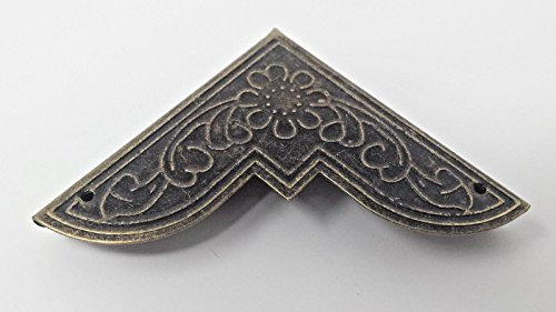 Pk of 4 Metal case Corners Antique Bronze Finish 50mm Over Straight C116