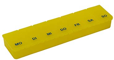 Sani-Alt Pillenbox 7 Fächer Transparent / Gelb