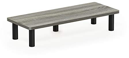 Furinno Turn-N-Tube Supporto per monitor, Rovere Francese Grigio/Nero