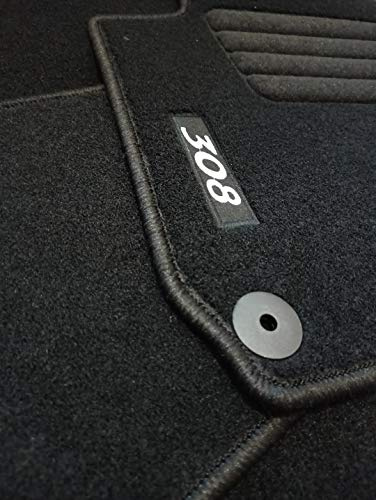 Accesorionline Fußmatten für Peugeot 308 CC I 2009-2014 Cabrio - Komplettset - maßgeschneiderte Matten - Original-Befestigungen - Schwarz - Velour - A medida para cada modelo