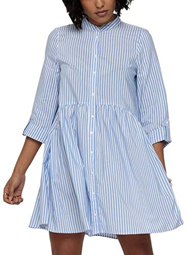 ONLY Mujer Onlditte Life 3/4 Stripe Dress Noos Wvn Vestido Casual Not Applicable, Cloud Dancer, 38