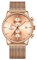 GOLDEN HOUR Men’s Watch Fashion Sleek Minimalist Quartz Analog Mesh Stainless Steel Waterproof Chronograph Watches, Auto Date in Black Hands, Color: Rose Gold
