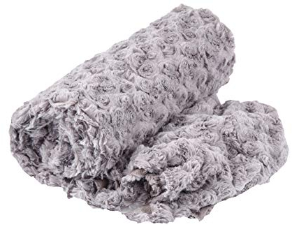 Plüsch Minkee Rose Strudel Stoff, Kunstfell 50x160 cm (Hellgrau)