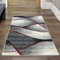 Teppich-Traum moderner Wohnzimmer Teppich Wellen Design in rot grau anthrazit - pflegeleicht Größe 80x150 cm