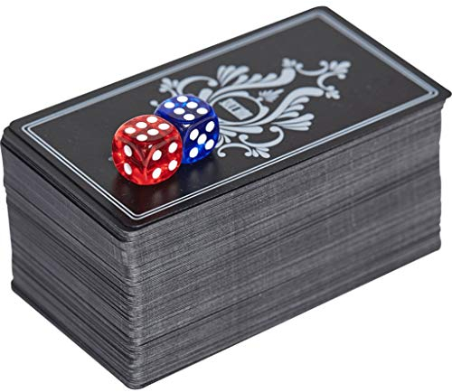 GBPOY Mahjong Creative Mah-Jong-Spielkarten Wasserdichtes PVC-Kartenspiel aus Kunststoff mit schwarzer Unterlage im Karton für Cardistry Mahjong-Fliesen