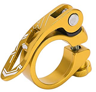 SUNGOOYUE Bicycle Seatpost Clamp, 31.8mm Seat Post Clamp Quick Release Bicycle Seatpost Clamp for Road Bike(Gold)