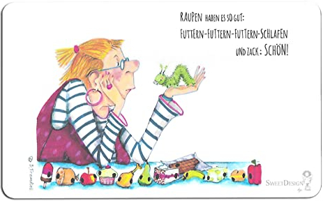 Sweetdesign Frühstücksbrettchen | Raupen, futtern schlafen schön Brettchen | Schneidebrett