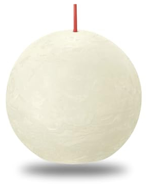 BOLSIUS Vela de bola rústica suave y perla 8 cm