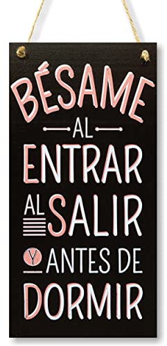 CARISPIBET Bésame cartel decorativo para el hogar placas de decoración regalo romantico adornos colgantes 30 x 15 cm