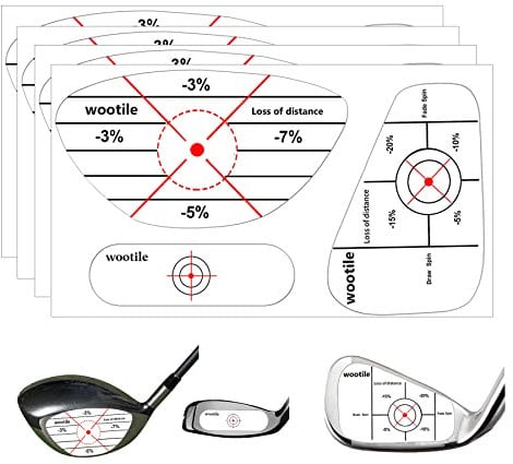 Golf Driver & Iron Impact Labels 210 Pcs Oversized, Target Stickers for Woods & Irons, Swing Training Aid