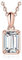JewelryPalace Collier Solitaire Argent 925 Diamant Simulé Fiançailles Mariage Plaqué Or Rose Simple 45CM, Pendentif Moissanite Taille Rectangle Promise Chaines Bijoux, Classique Ensemble Bijoux