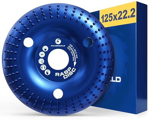 FALKENWALD® Raspelscheibe 125 Holz Gewölbt - Frässcheibe für Winkelschleifer Holz, Flex Scheibe Holz 125mm, Schruppscheiben, Holz schleifen - RASP DISC ARC
