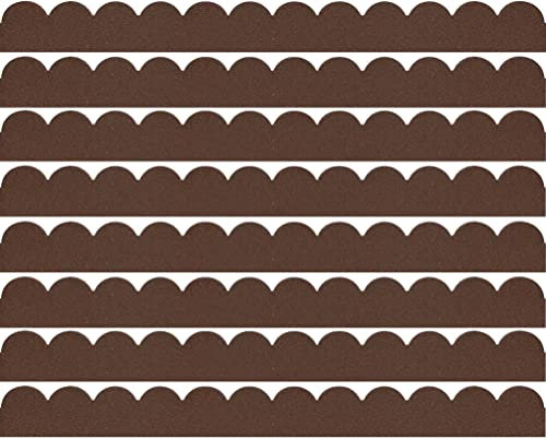 Garden Gear Flexi Curve Border Scallop Flexible Edging Stone Effect Eco Friendly Recycled Rubber Small Brick Edging in Grey or Earth (Earth x8)