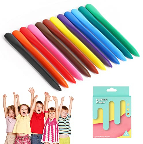 Aolso Kleinkinder Wachsmalstifte, 12 Farben Baby Crayon für Kinder, Sicherheit und Ungiftig Wachsmalstifte, Keine schmutzigen Hände, leicht zu reinigen, Organisches Zeichenstift-Set