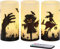 Eldnacele Halloween led kerzen flackern mit Fernbedienung, Batteriebetrieben Echtwachs Stumpenkerzen 3er Set für Horror Gruselige Halloween Heimdekoration Geschenk