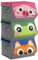 VERONLY 3Pcs Stackable Storage Bins, Cartoon Storage Boxes Storage Drawers with Lids, Kids Foldable Closet Organizers with Velcro for Boys and Girls, Bedroom, Playroom(Pink, Green, Blue)