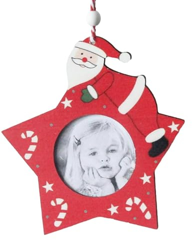 Dekoration für Bilderrahmen für Weihnachten, Holzhandschuhe, Pentagramm, Auto-Anhänger, kleine Anhänger für Familienfotos, Weihnachtsbaum-Anhänger für den Urlaub