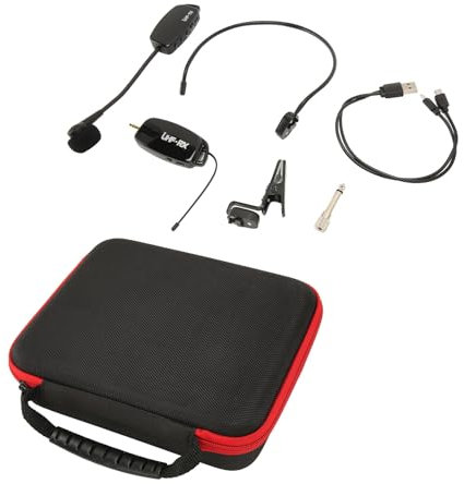 Beufee Wireless Instruments Microphone, Saxophone Microphone with Receiver 1 for 2 Clip on Instrument Microphone for Trumpets Clarinet Cello