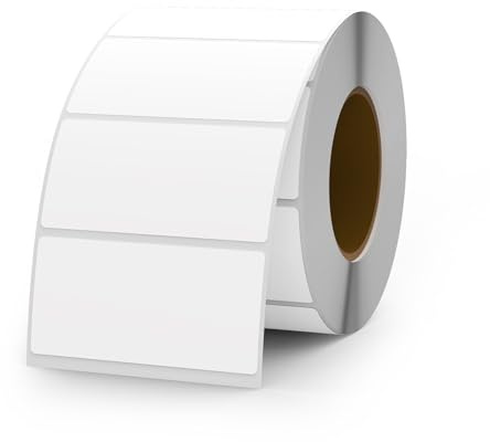 YIKIADA 500 Stück Etiketten 25 × 50 mm Selbstklebend Beschriften Aufkleber Vinyl Wasserfest Ablösbar Klebeetiketten Rolle für Marmeladengläser Weiß